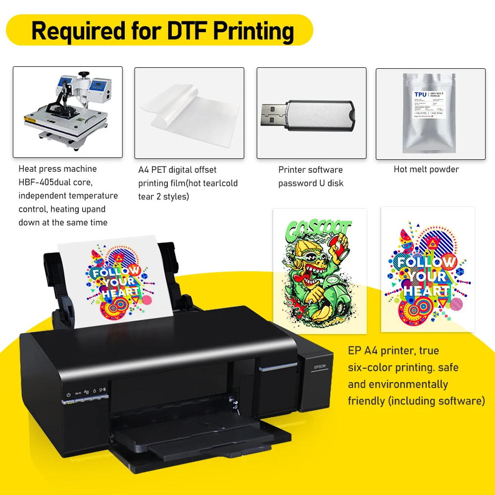 A4 DTF Printer For Epson L805 Direct to Film Cloths Printing Machine Heat Transfer impresora DTF a4 Printer For T-shirt Hoodies