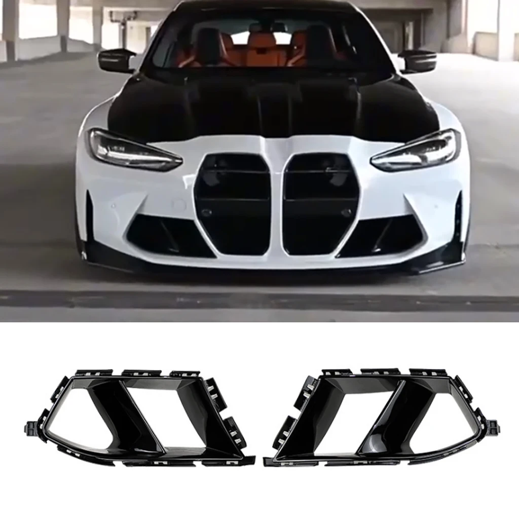 

Car Front Bumper Air Vent Covers Trims For BMW 3 4 Series G80 G82 G83 M3 M4 2020 2021 2022 2023 Fog Lamp Grill Cover Trim