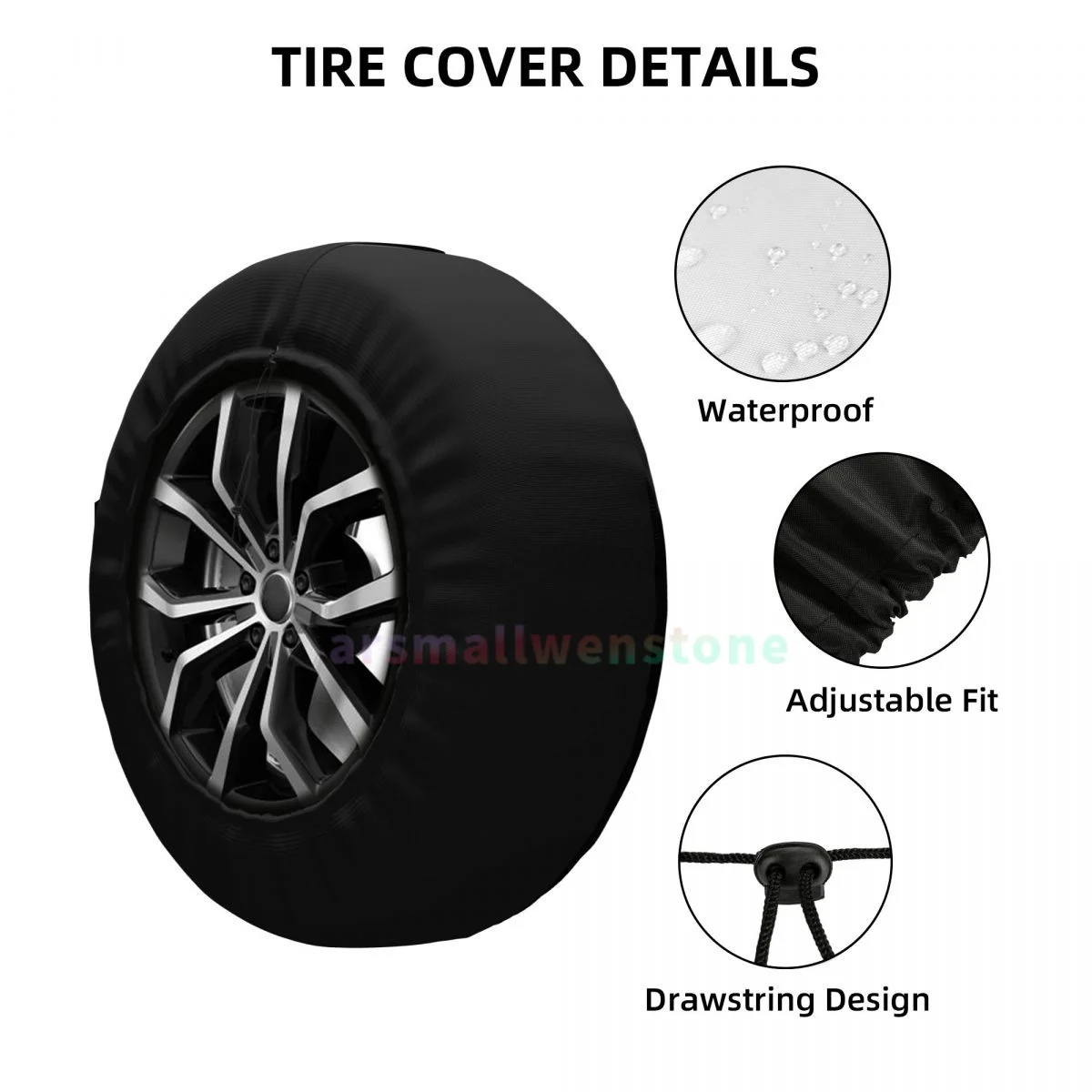 Milwaukees Anti-UV Tire Cover for Trailer RV SUV, Waterproof Spare Tire Cover with Anti-Fouling Coating, 14-17 Inch