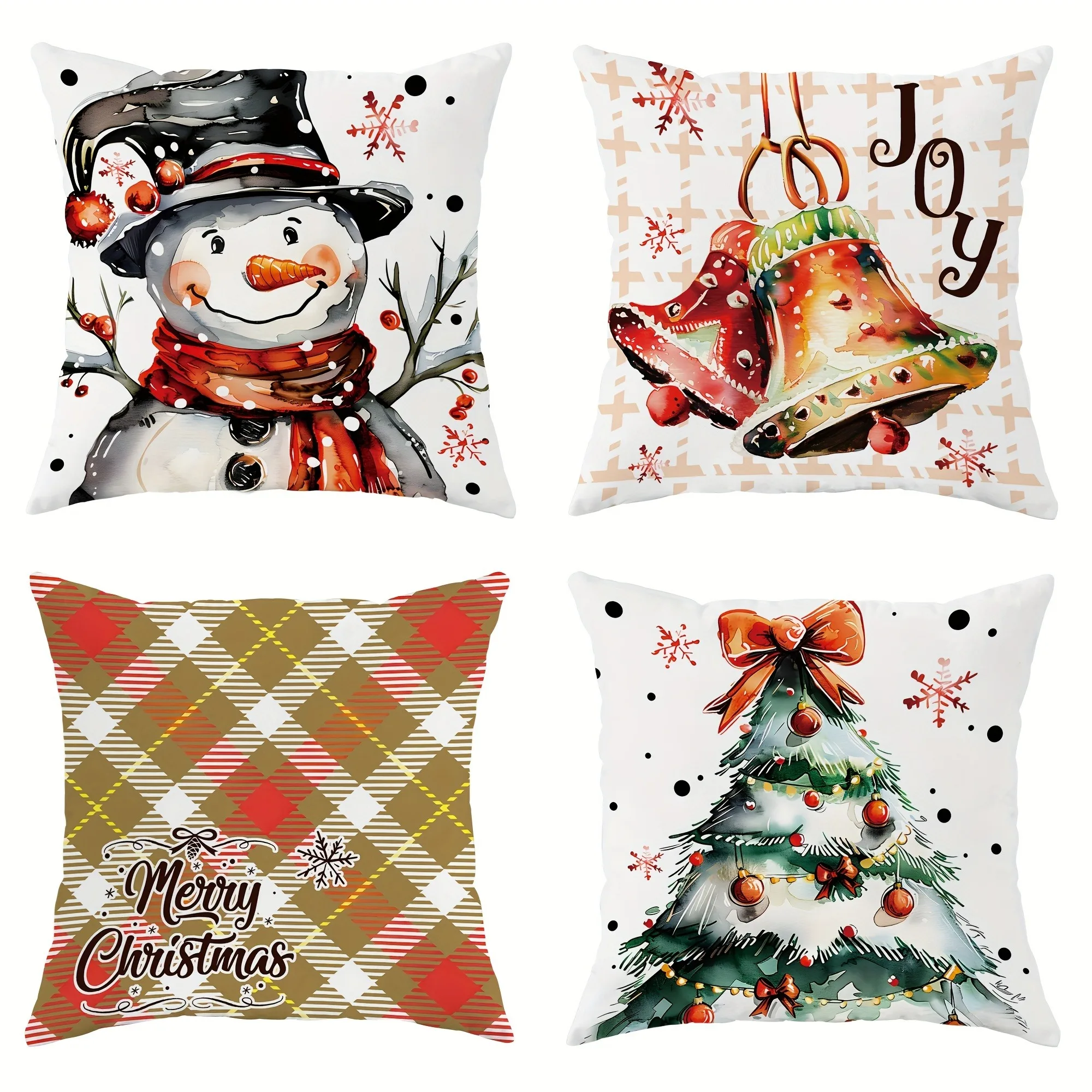 Christmas Day party decoration pillowcase snowman ring bell Christmas tree pattern suitable for home room sofa cushion cover