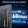 4K/1080P@60Hz USB C Dual Monitor KVM Switch for 2 Laptop Sharing 2 Monitor and 10Gbps 4 USB3.0 Devices, 100W PD for 2 Laptop 5