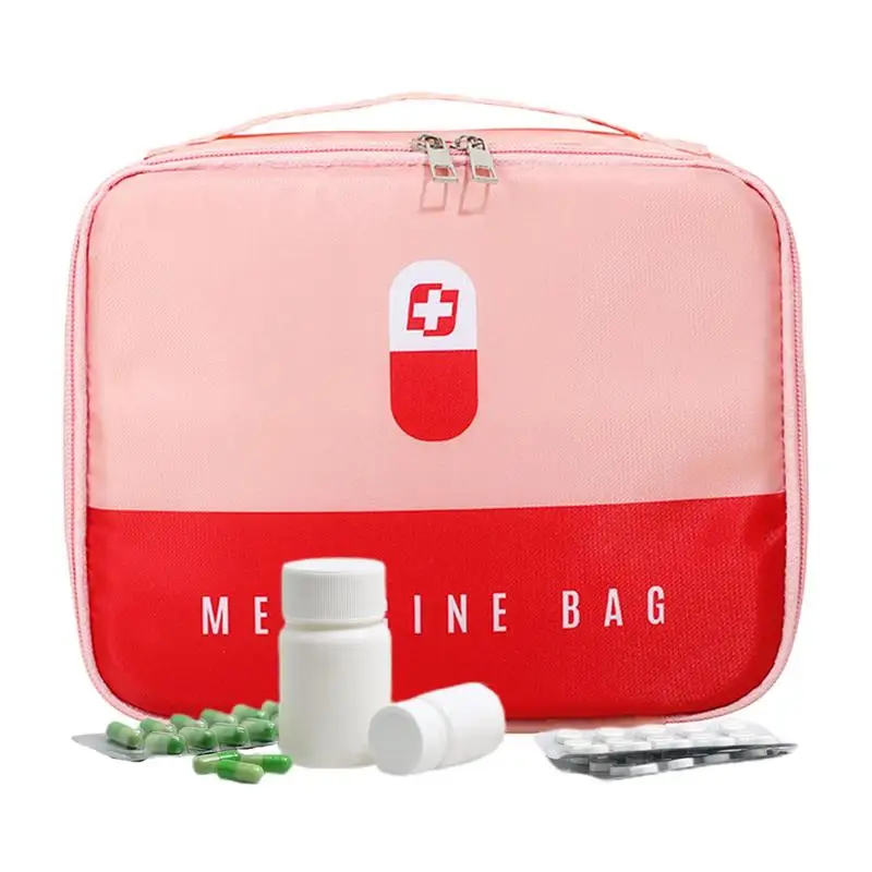 

Family Medicine Case Large Capacity Medicine Box Multifunctional Family First Aid Kit Storage Bag Tear Resistant Travel Tools