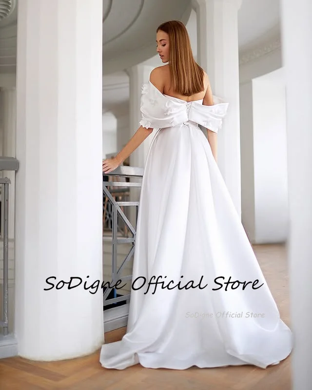 SoDigne A-line Off Shoulder Wedding Dresses V-neck Sleeveless Satin Bridal Dress Long Elegant Bridal Gown 2025 Customized 17 S14f6cfbc5c6f4c0c87d4ef04c1c8ea36w