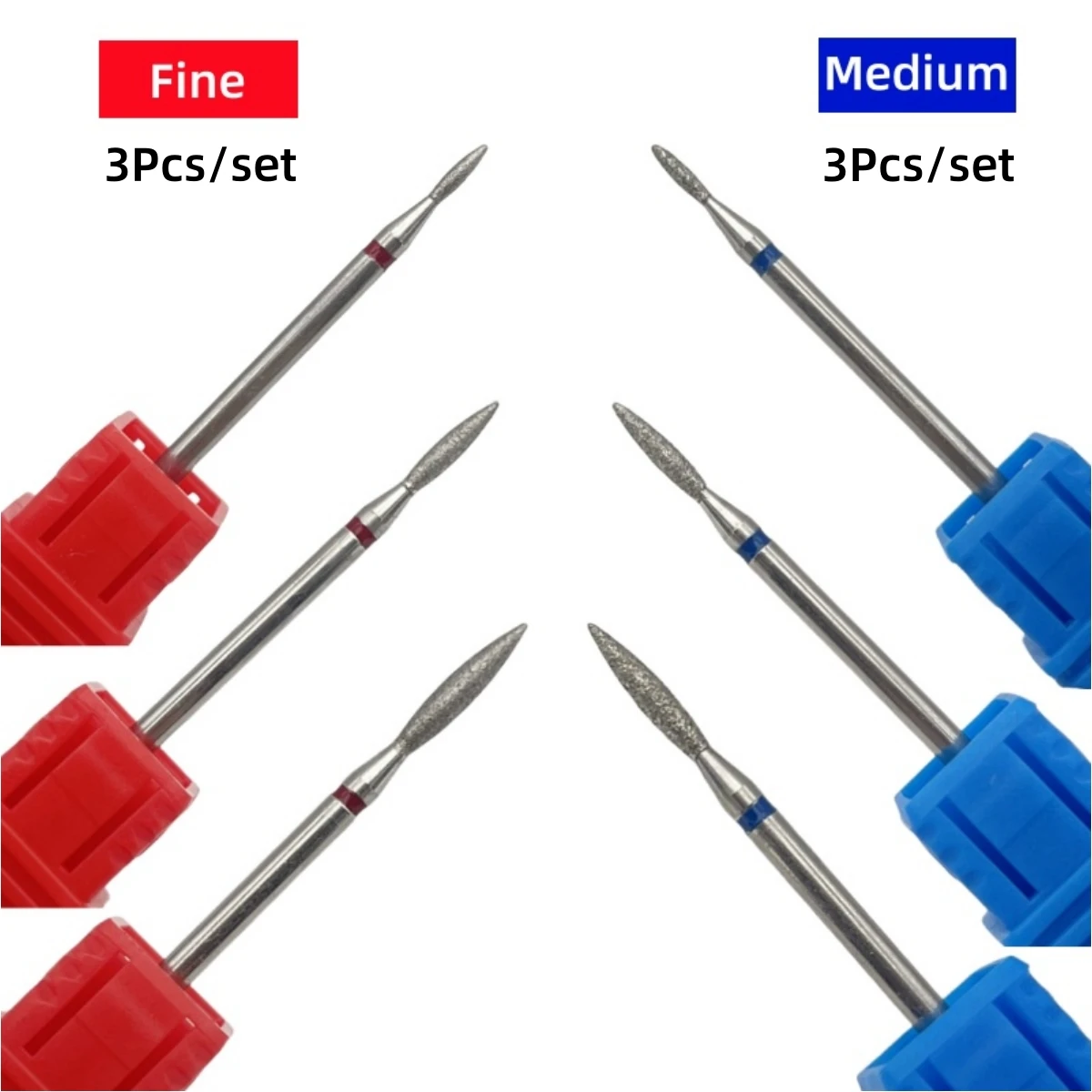 3Pcs Nail Flame Diamond Drill Bit Set Trim The Cuticles And Buff The Nail Grooves Manicure Art Tools Nail Cone Mchine File Bits 3Pcs Nail Flame Diamond Drill Bit Set Trim The Cuticles And Buff The Nail Grooves Manicure Art Tools Nail Cone Mchine File Bits