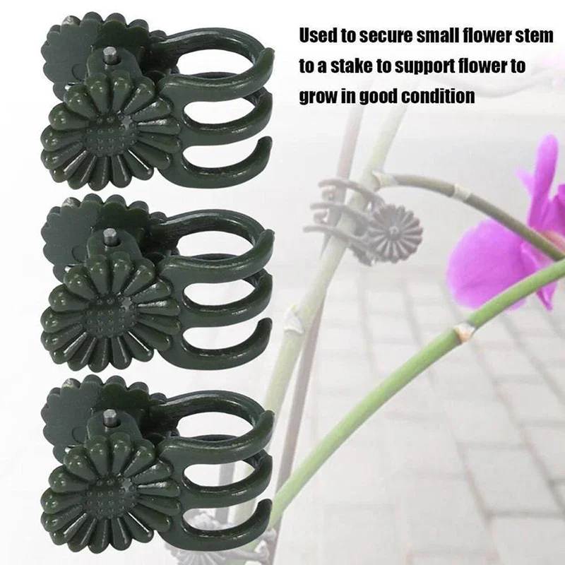Plant Clips 30/50PCS 5-Claw Orchid Flowers Support Clamp Climbing Vine Stem Clasp Tied Bundle Branch Garden Tools