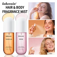 2 Pcs Vanilla Rose Fragrance Spray Hair & Body Fragrance Mist Fresh Long Lasting Fragrance Perfume Travel Size Freshener Spray 1