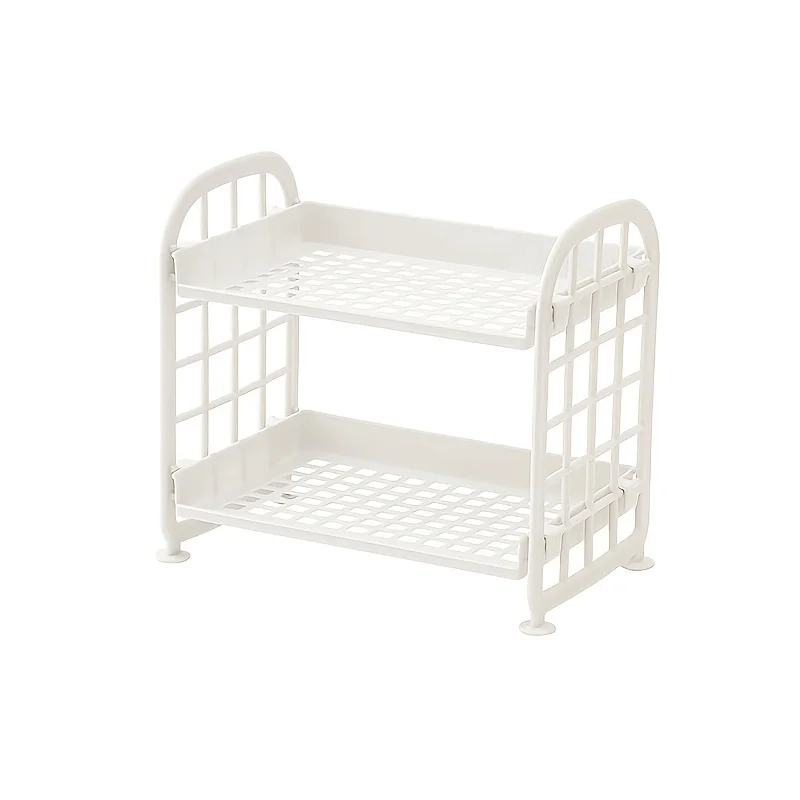 Desktop Storage Kit 1Pc 2 Tiers Multi-functional Plastic Stationery Rack Makeup Organizer