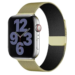 Luxurious Milanese Loop Metal Band - 42 44 45 49 46MM (Black Gold)