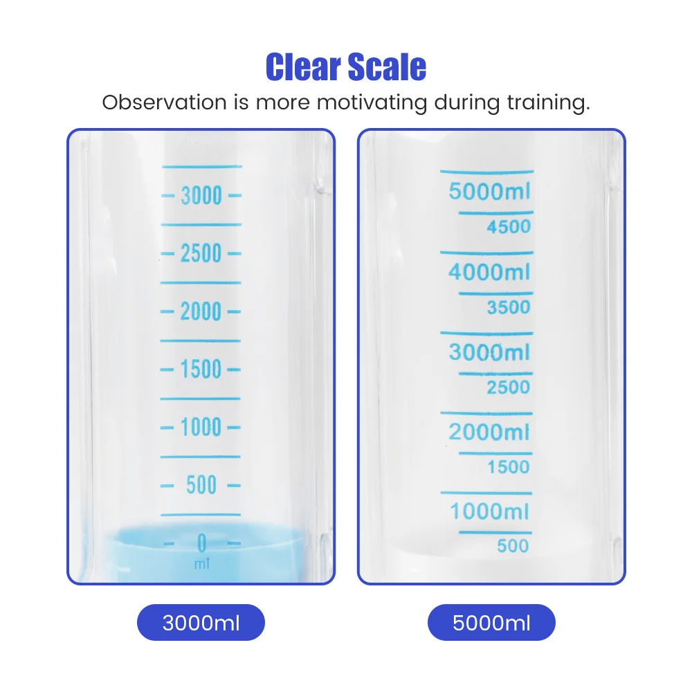 Ball Deep Breathing Exerciser Capacity Training Device Incentive Spirometer Spirometry Breath Exercises and Measurements 3/1pcs