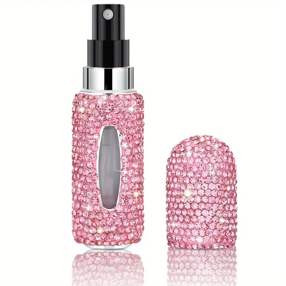 Luxurious Rhinestone Travel Perfume Atomizer - 5ml Refillable Mini Spray Bottle Gift
