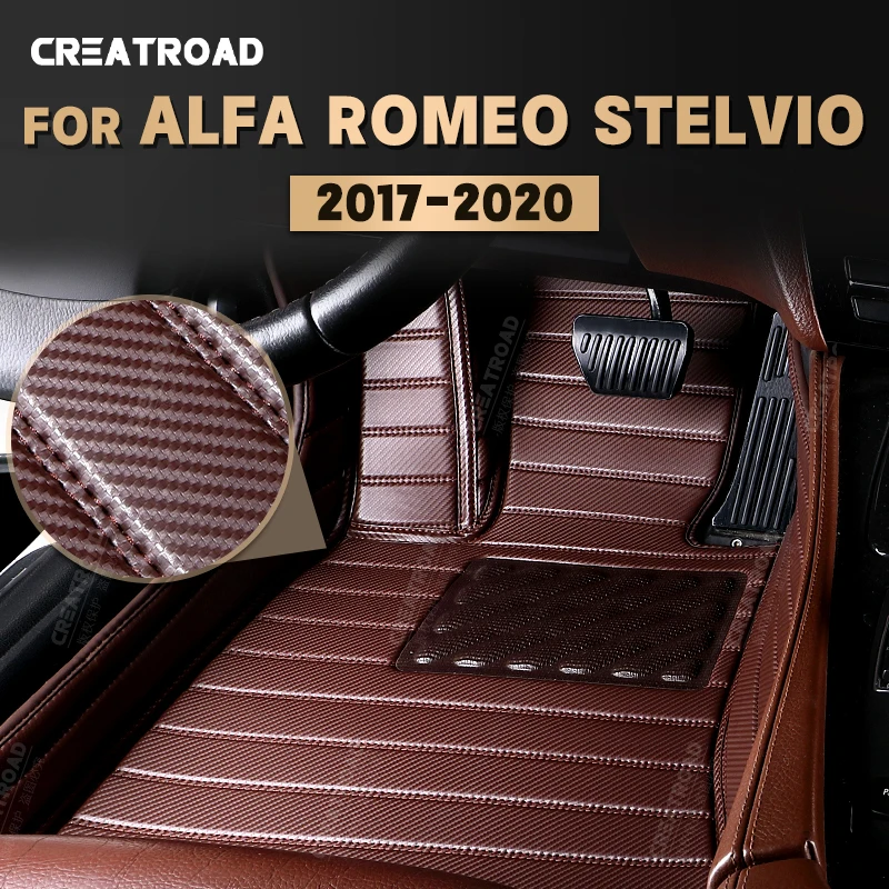 

Коврики для Alfa Romeo Stelvio 2017-2020 18 19, коврики из углеродного волокна на заказ, аксессуары для интерьера автомобиля