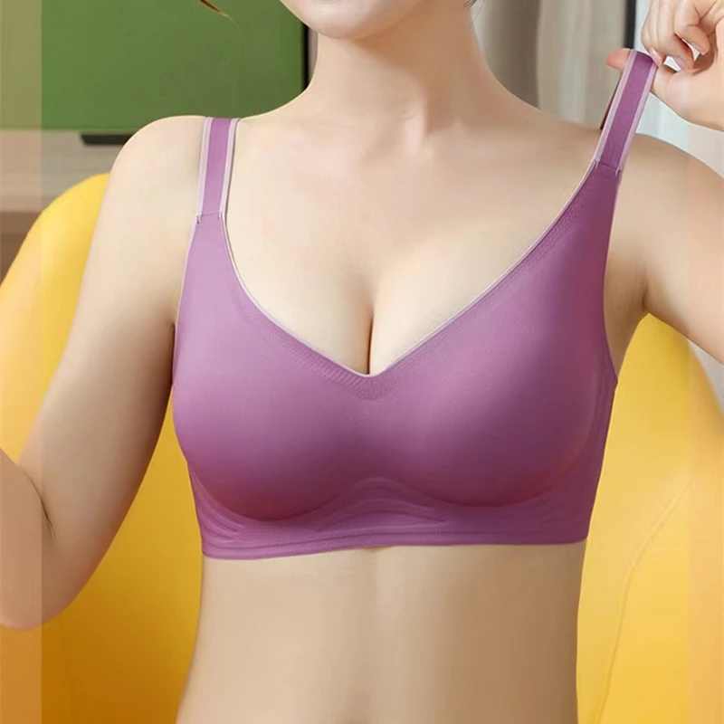 Contrast Color Gradient Underwear for Women with Small Chest, Push-up and Adjustable Shape, No Steel Ring, Seamless Sports Bra 2