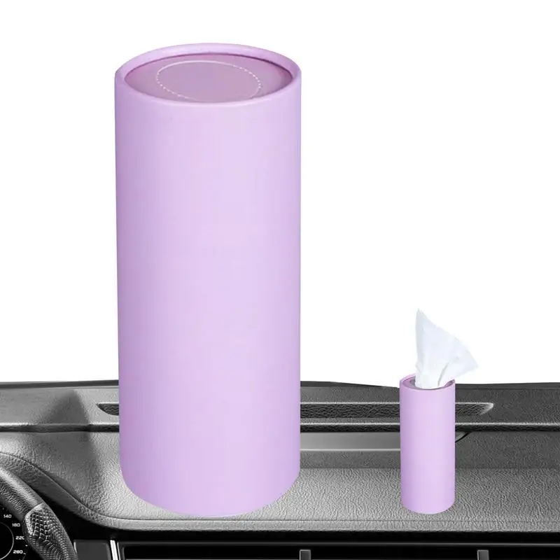 

Portable Auto Tissue Holder Durable Tissue Dispenser with 40 Tissues Car Tissue Box Refillable Round Tissue Holder for Car