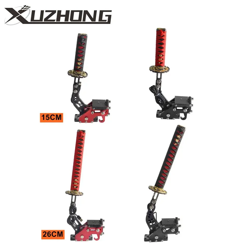 15CM/26CM Katana Handbrake Samurai Sword Handbrake For USB G25/27/29 T300 T500 PC SIM Racing Games Black&Red without Clamp