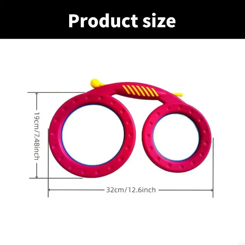 83CB Glasses Drum Hand Clapping Drum Orff Musical Instrument Double Sided Percussion Instrument Gift for Kids