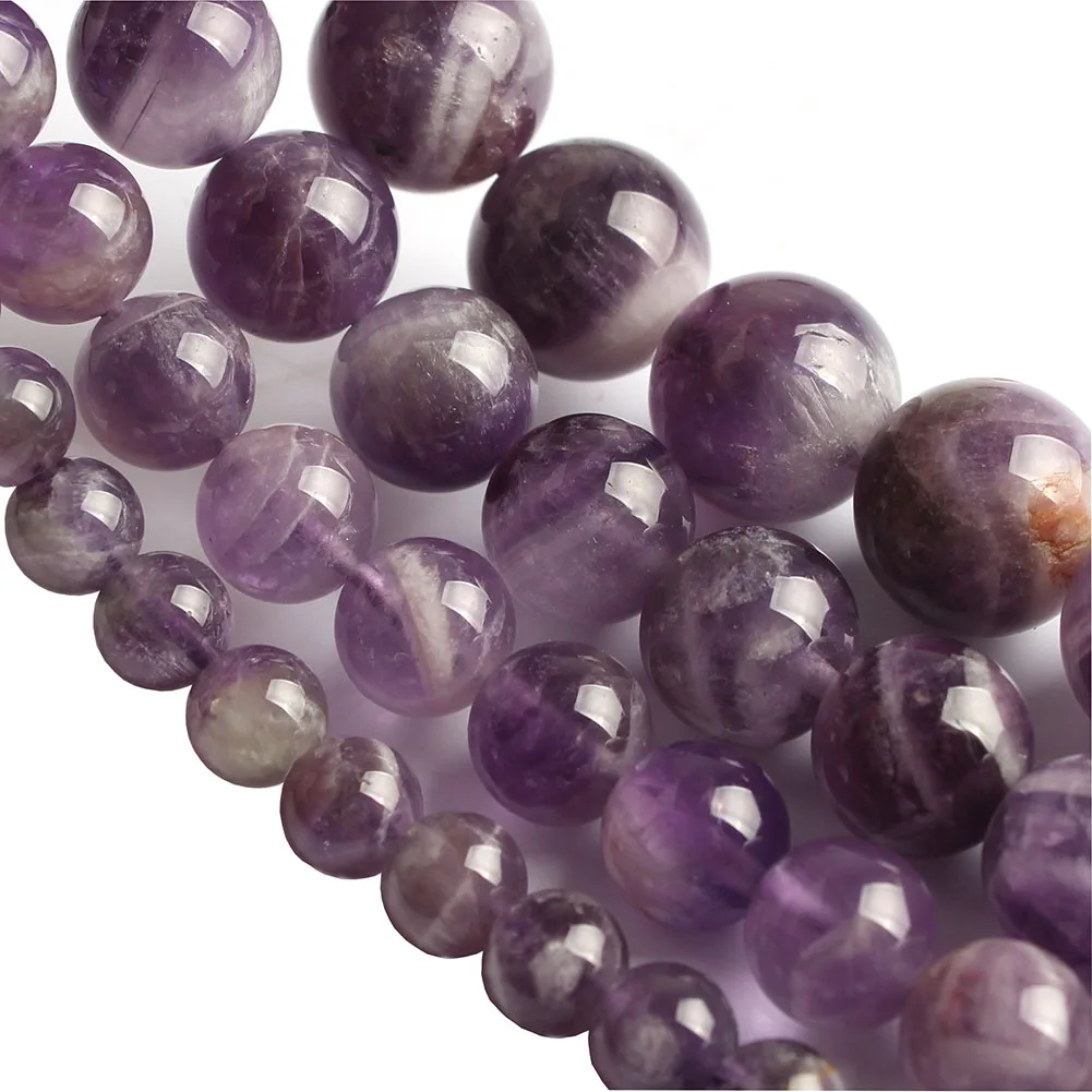 90 perline distanziatrici rotonde sfuse in ametista naturale