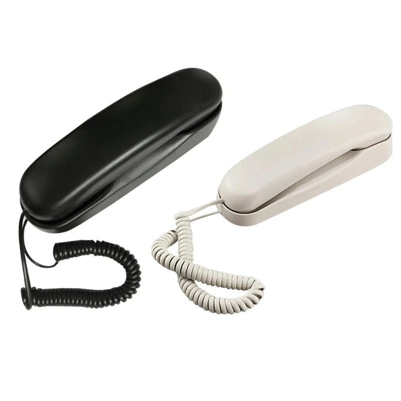 Corded Wall Phone, Trimline Phone for Hotel, Landline Wall Telephone Set for Home/Bathroom/School/Office