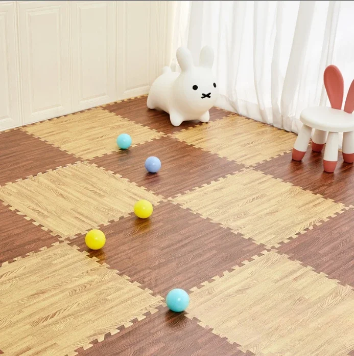 Holzmaserung Schaum Patchwork Matte Vintage Stil Weichen Teppich Rutschfeste Anti Herbst Kinder Boden Home Interior Boden Dekoration – Detail 10