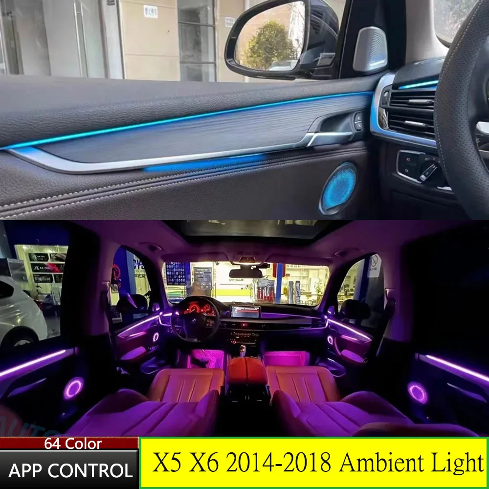 

11-Color For BMW X5 F15 X6 F16 X5M F85 X6M F86 2014-2018 Screen APP Control Led Car Door Dashboard Footwell Atmosphere Lamp Ambi