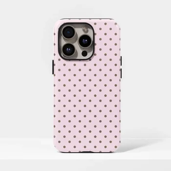 Cute Polka Dots Pink Phone Case for IPhone 17 16e 16 15 14 13 12 11 X XS XR XSMAX 7 8 Air Pro Max Plus Luxury Double-layer Cover 1