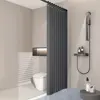 Foldable Magnetic Shower Curtain Waterproof Bathroom Curtain with 14 Hooks Bathtub Curtain Modern for Bathroom 5