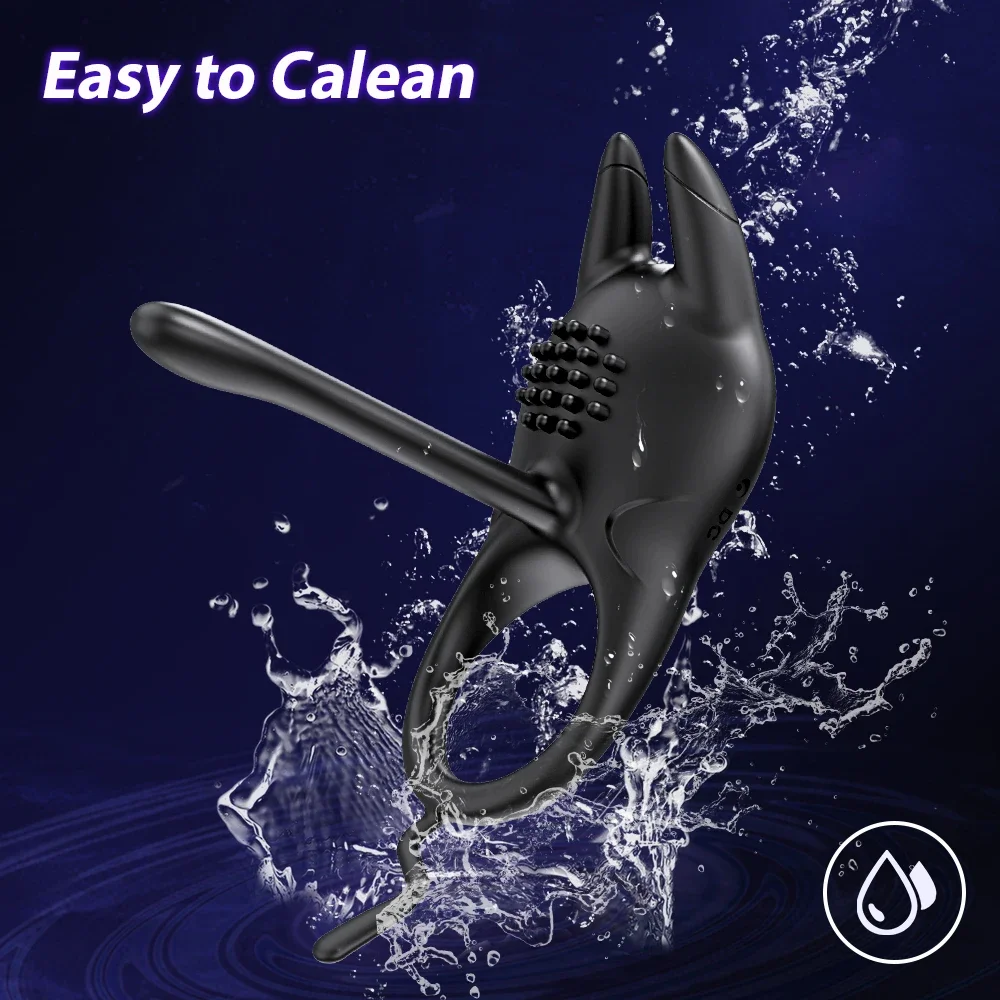 Penis Ring Vibrating Ejaculation Delay Remote Control Penis Vibrator Chastity Cage Sex Toy for Men or Couples