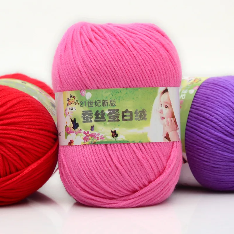 1Pc 50g Silk yarn for hand Knitting Cotton Crochet Thread Tricots Diy Knit Socks sweater blanket Hilos Para Tejer A Ganchillo 3