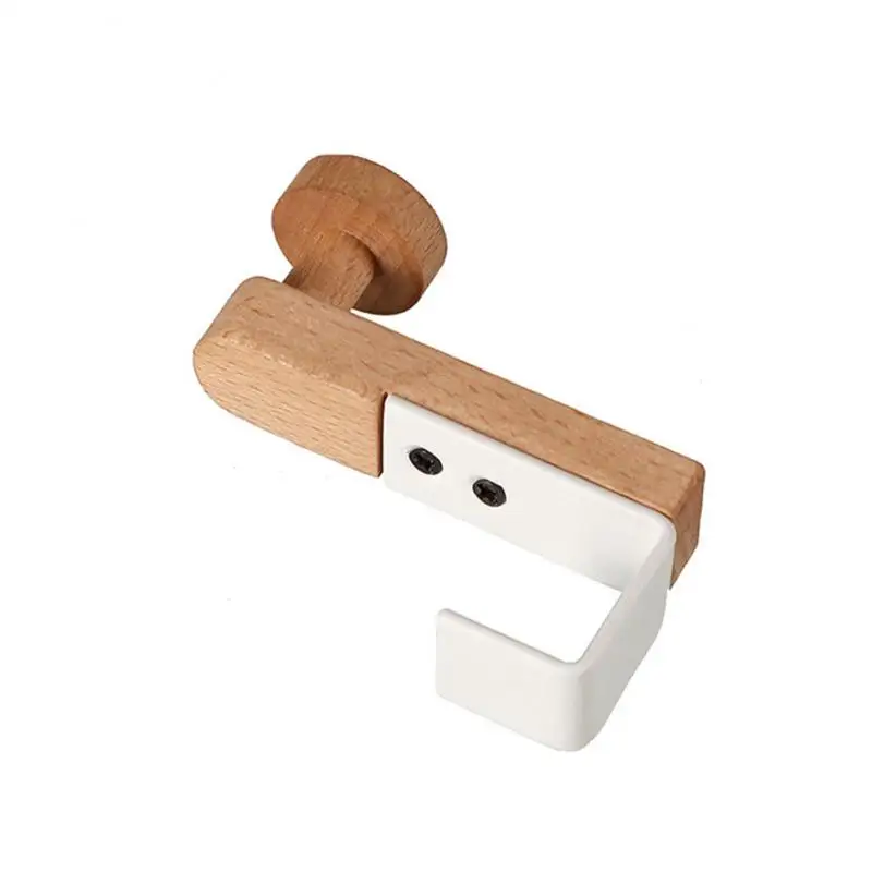 Storage Hook Door Hook Door Back Hanging Holder Kitchen Cabinet Hook Towels Clothes Coat Bathroom Accesories Storage Hanger Iron Wooden Rack Organizer