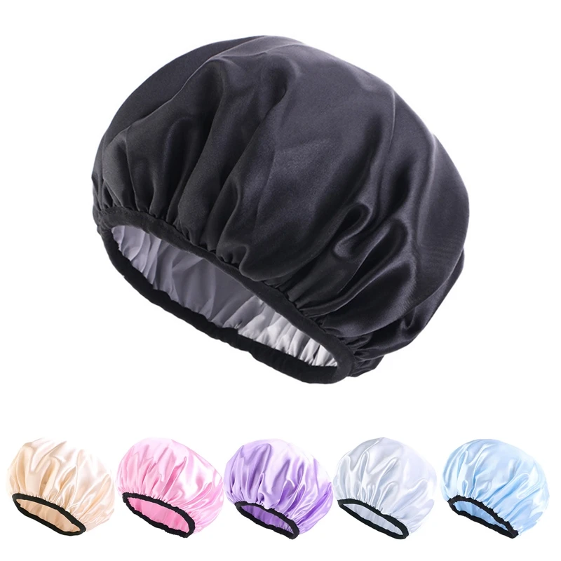 

Satin Hair Cap For Sleeping Invisible Flat Imitation Silk Round Haircare Women Headwear Ceremony Adjusting Elastic Night Hat