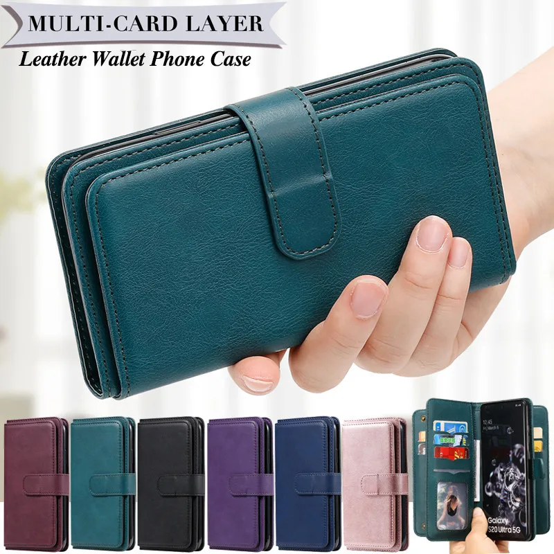 Luxury Flip Leather Wallet Phone Case with Card Holder
