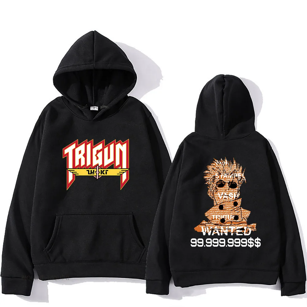 

Anime Hoodies Trigun Vash The Stampede Kawaii Manga Sweatshirt Cartoon Boys/girls Clothes High Street Streetwear Gothic Pullover
