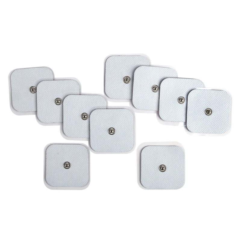 Nerve Stimulator Electrode Pads 10 Pcs Use For TENS/EMS Unit Size 5cm*5cm With Button 3.5mm electrode pads