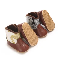 0-18M New Western Cowboy Rubber sole Non-SlipBoots Fashionable and Casual Infant/Toddler Mid length Boots Embroidered Baby Boots 1