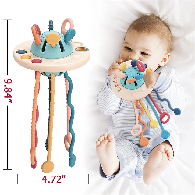 Sonajero de silicona Montessori para bebé, juguetes de dentición de 1 año  para bebés de 6 a 12 meses - AliExpress