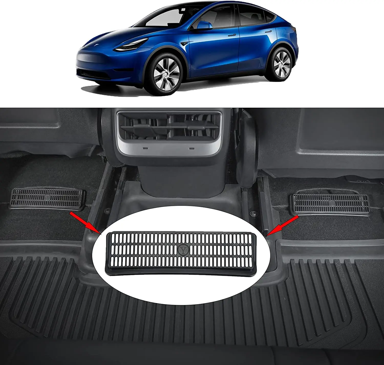 For Tesla Model Y Backseat Air Flow Vent Cover Snap-in