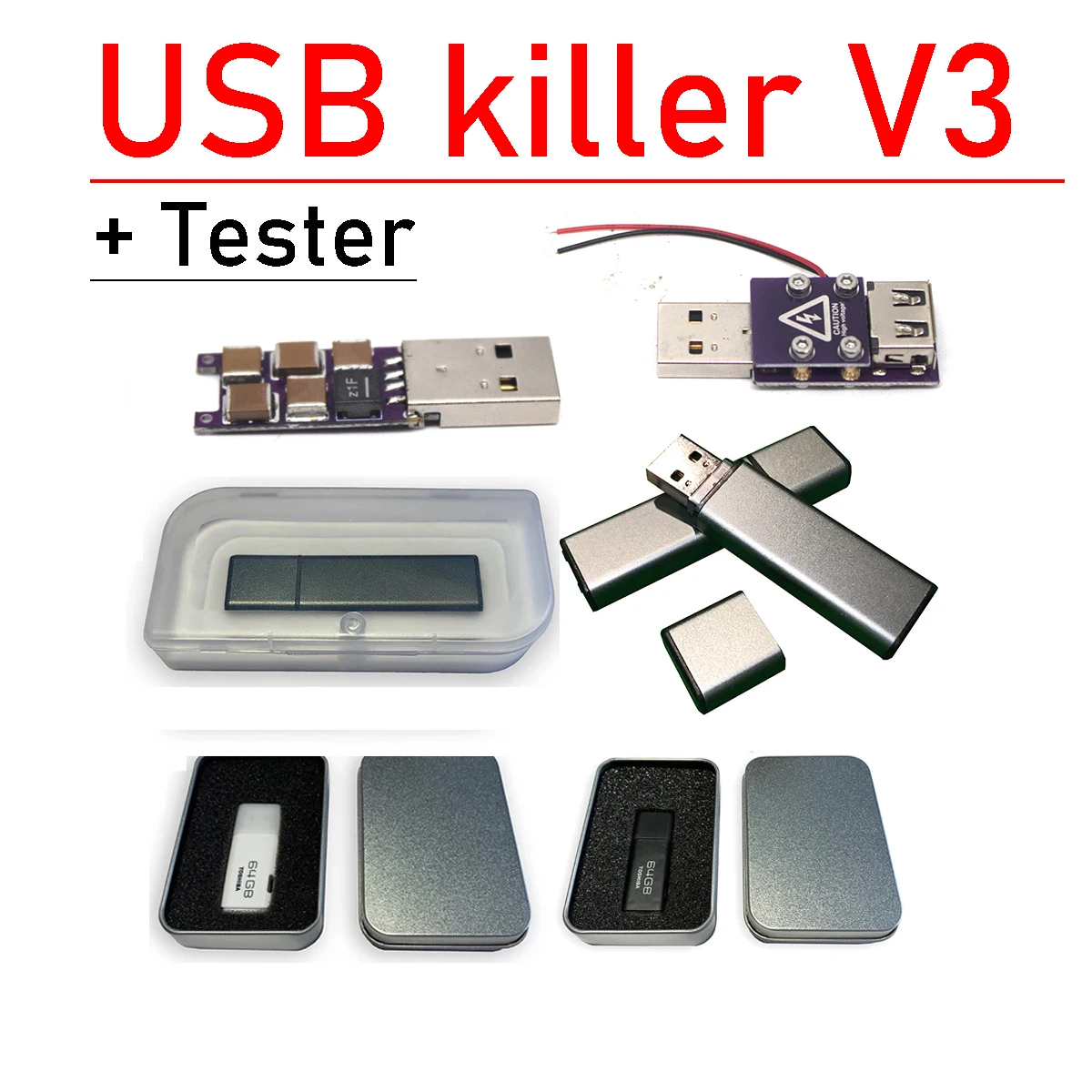 USBKillerV3TesterUSBkillerUSBHighVoltagePulseGeneratorDamaged