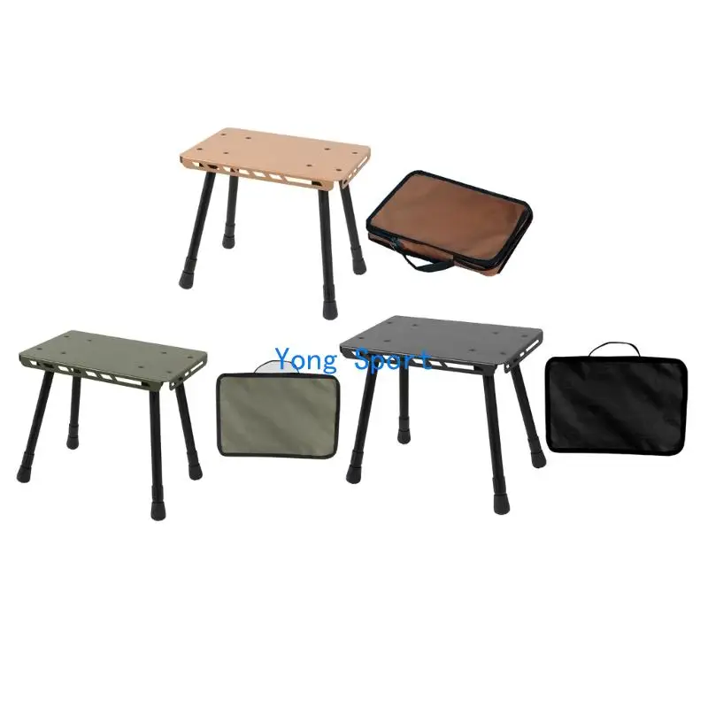 CNDY 2 in 1 Camping Table Outdoor Stool Aluminum Alloys Folding Table Practical for Camping Picnics Fishing BBQ