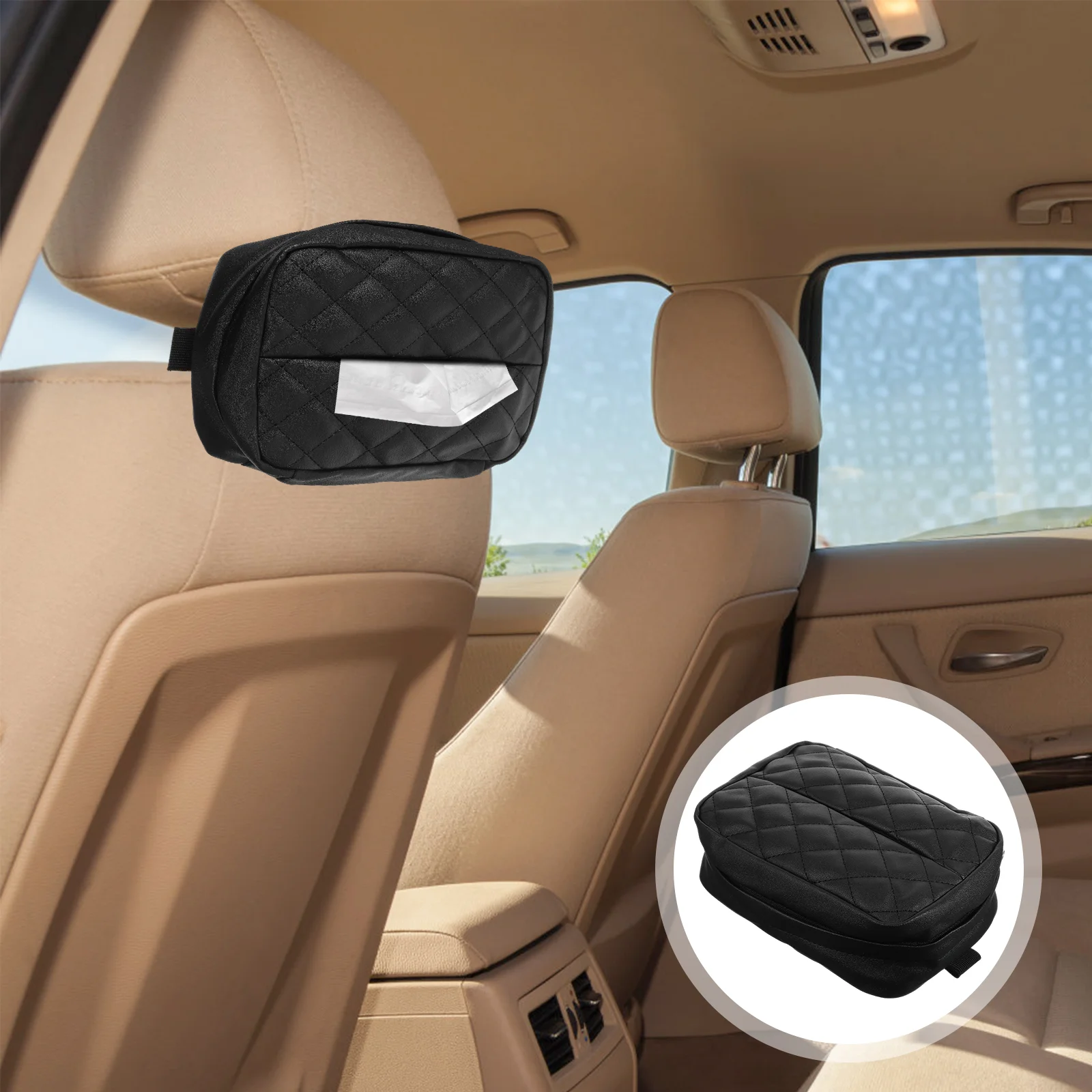 

Car Tissue Box Napkin Holder Backseat for Dispenser Accessories Women Interior