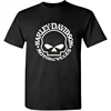 Harley-Davidson Men's Summer T-shirt Letter Skull Pattern Printed Solid Color Round Neck Solid Color Fashion Casual T-shirt 1