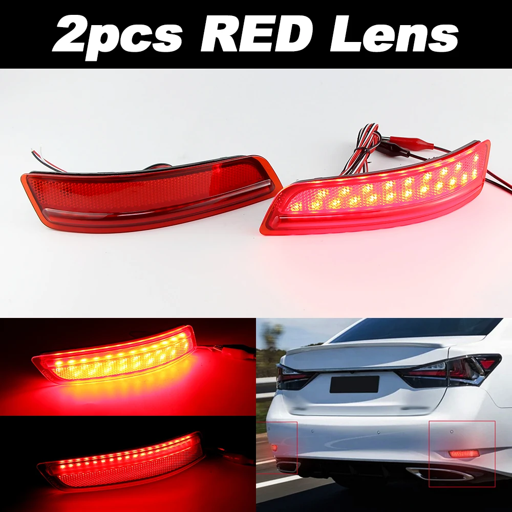 2pcs Red Lens