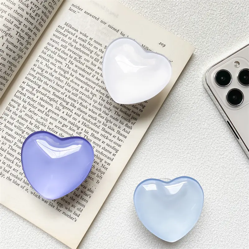 Korean 3D Stained Glass Crystal Ball Phone Holder Heart Retractable Finger Grip Tok Stand For iPhone Samsung Universal Bracket - Image 3