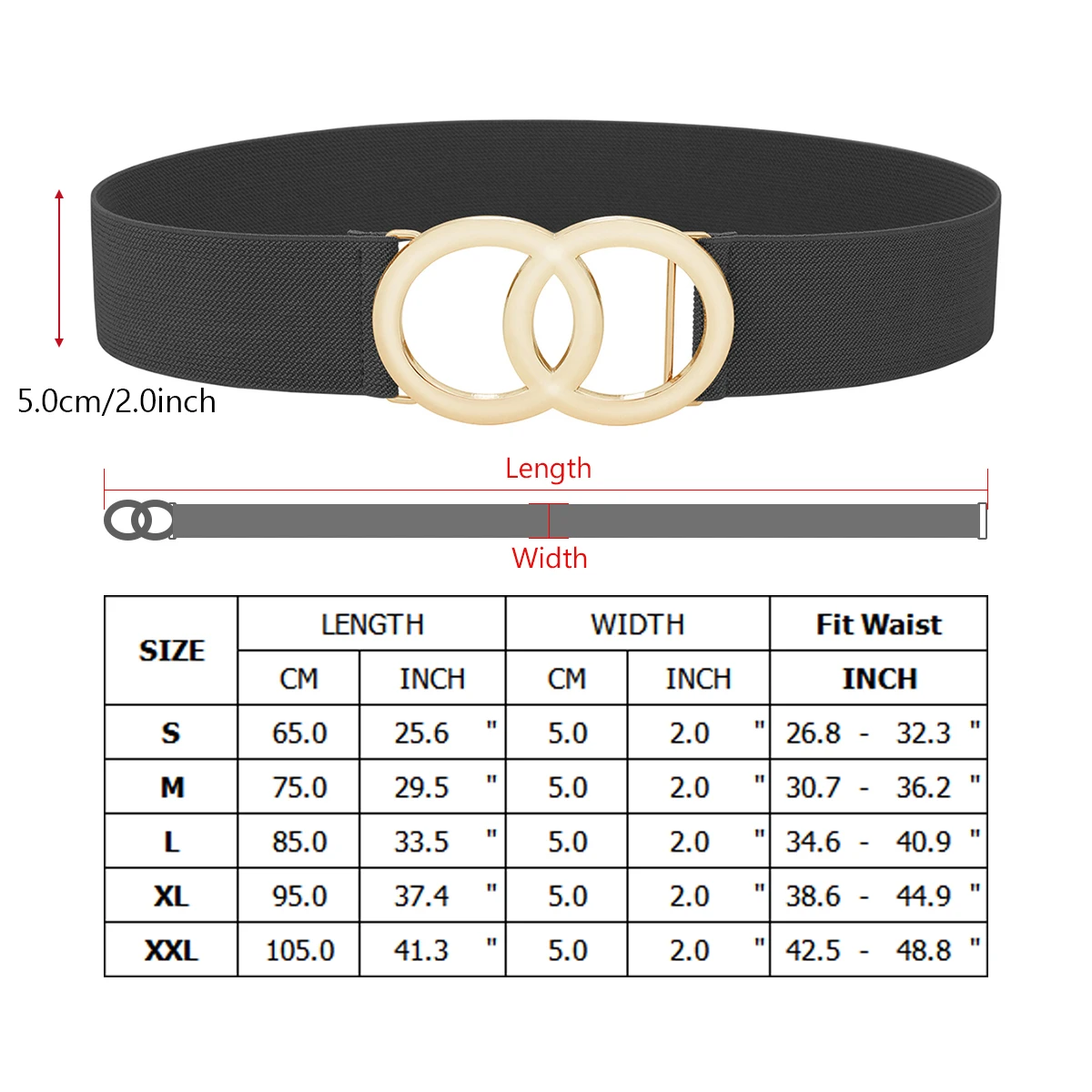 SISHION 2025 Vintage-Mode Runde Schnalle Elastischer Bund Korsett Frauen Taille Gürtel Schwarz Rot Grün YD0077 – Detail 3