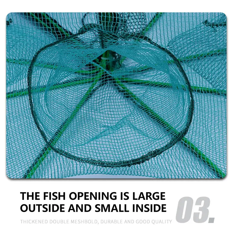 50/60/70cm Automatic Fishing Net Portable Folding Fly Fish Mesh For Carp Crucian Crab Shrimp Lobster Multi Holes Fish Net - Image 4