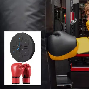 MEINAISEN Music Boxing Machine Wall Mounted,Smart Target Boxing Mat Indoor  with Boxing Glove,Boxing Reaction Target Boxing Machine for Adults
