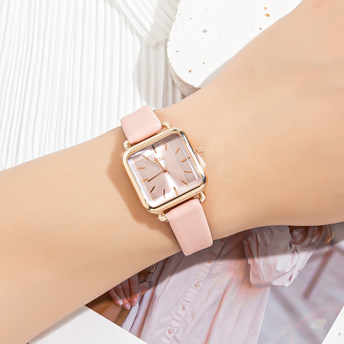 Watch For Women Watches 2022 Best Selling Products Luxury Brand Reloj Mujer New Square Silver Case Luxury Simple Quartz Ladies 2