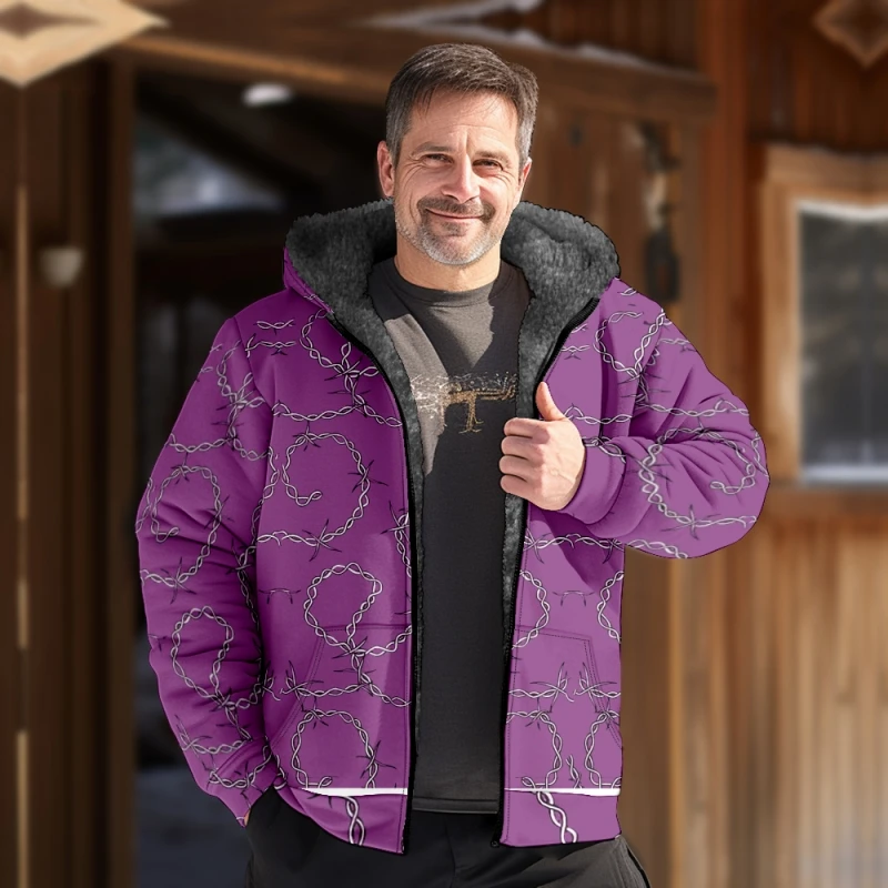 

Merry Christmas Men's zipper long-sleeved hooded Coat Jacket Casual Christmas Winter coat for men and women