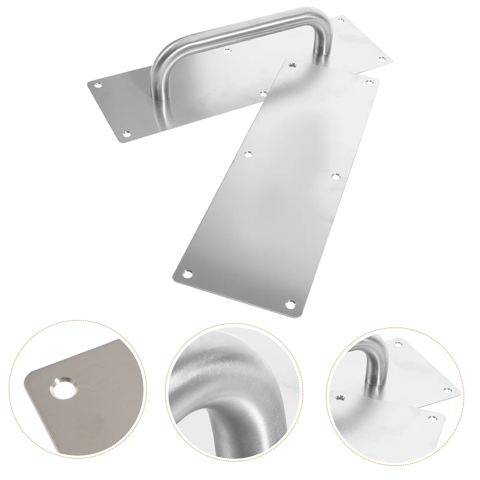 

Door Push Plate Stainess Steel Door Handle Pull Push Plate Commercial Door Handle Screws Hardware Set