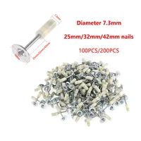 100PCS/200PCS 25mm/32mm/42mm Round Nail Manual Fire Round Nail Gun Fixed Peg Ceiling Artifact Diameter 7.3mm For Mini Nail Gun 1