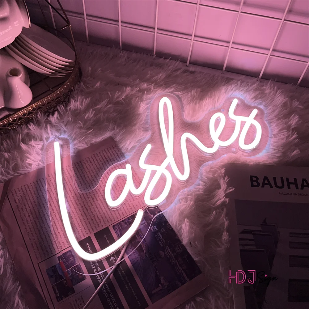 Neon Sign Salon Lashes Neon Sign For Beauty Room Party Atmosphere Light Glowing Signs LED Neon Lights Room Beauty Salon Shop Wall Decor