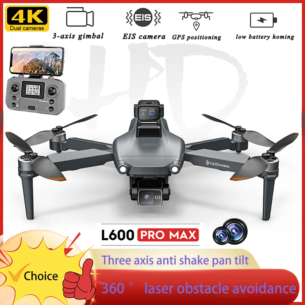 L600 프로 맥스 전문 드론 장난감, 360 ° 레이저 장애물 회피 GPS, 5G 쿼드콥터, 4K 고화질 카메라 장착 드론